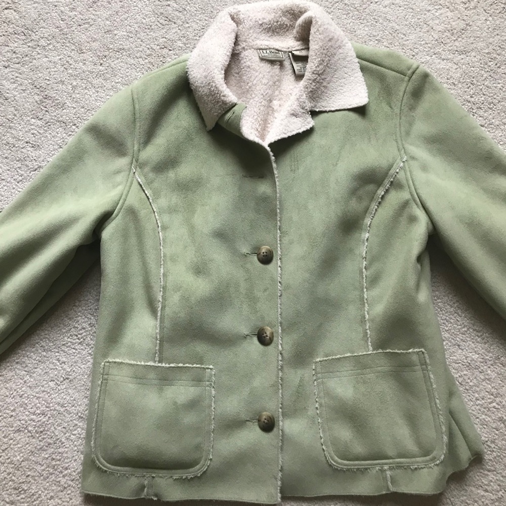Women’s sherpa lined suede lightweight jacket